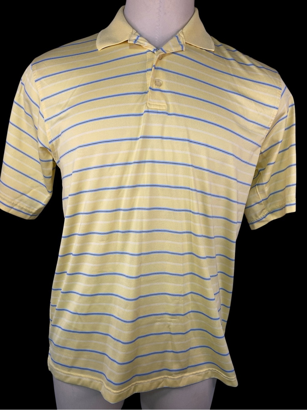 Tommy Armour Classic Men’s Yellow Stripe Polo Shirt Large